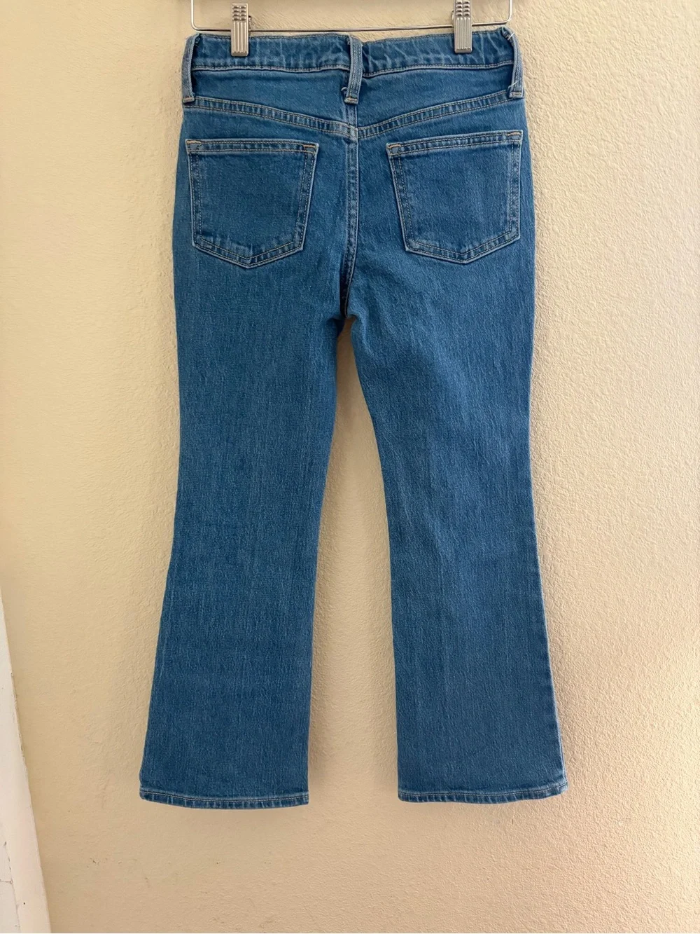 Old Navy Blue Wide-Leg Jeans with Multicolor Floral Embroidery